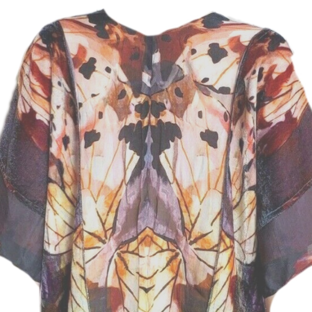 Soft Surroundings Kimono Painterly Butterfly Topper - NEW WITH TAGS - Semi-Sheer - Picture 6 of 9
